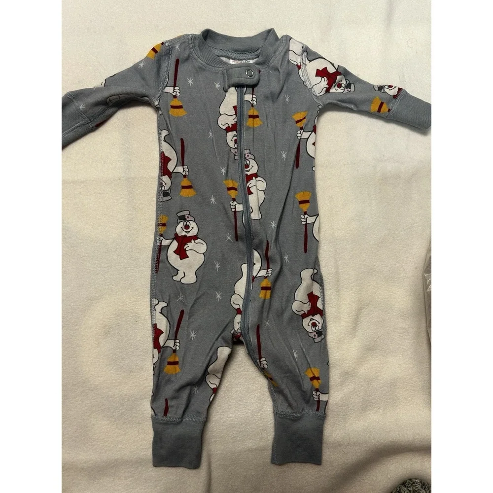 Hanna Andersson 0-3 Frosty the Snowman Organic Zip Sleeper Pajama 50 cm‎